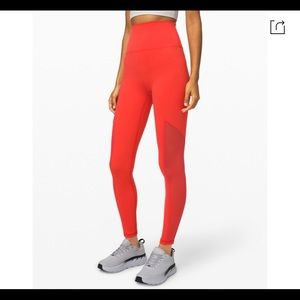 Mastered motion Lululemon thermal red leggings.